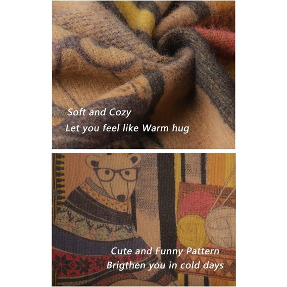 Women Christmas Sweater Graphic Print Oversized Pullover Picture31 Loose Top - Picture 4 of 5